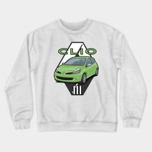 Clio III Car Lutecia hatchback 2005 light green Crewneck Sweatshirt